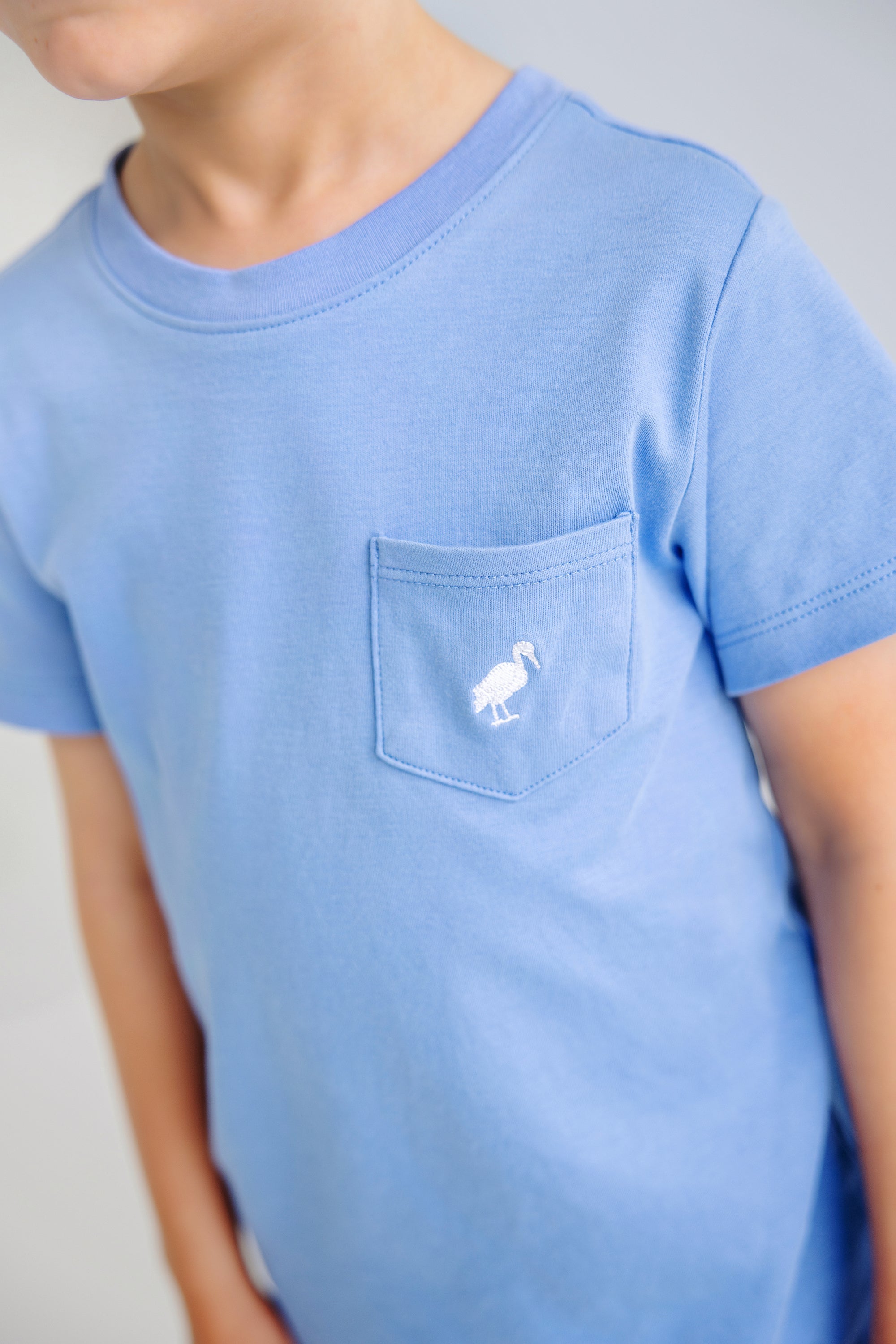 Carter Crewneck - Barbados Blue with Worth Avenue White